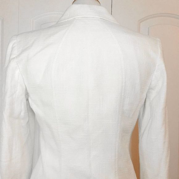 David Meister Cream Tweed Crochet Trim Blazer Size 4 - Picture 8 of 11